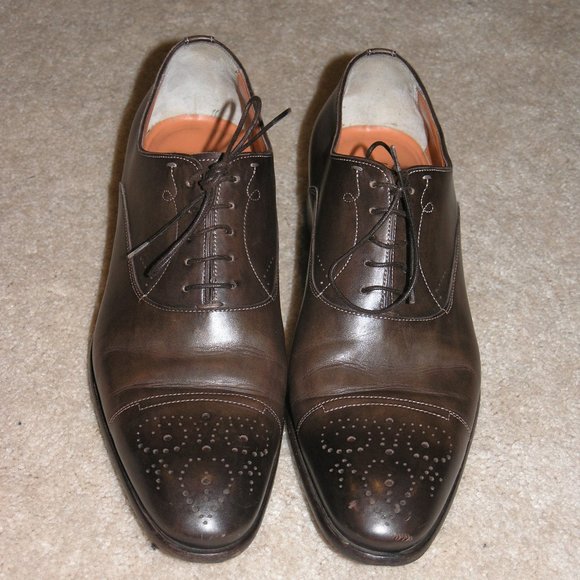 Santoni Fatte a Mano Stafford Brown Oxfords Sz 9.5 main image 6